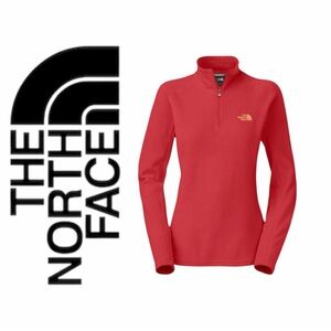 The North Face Women's XS Fleece 1/4 Zip
-Pullover- Melon Red.- Active Outdoor